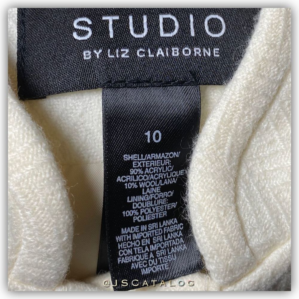 STUDIO by Liz Claiborne Mandarin Style Formal Wear Wool Button Down Blazer Jacke - Picture 5 of 9